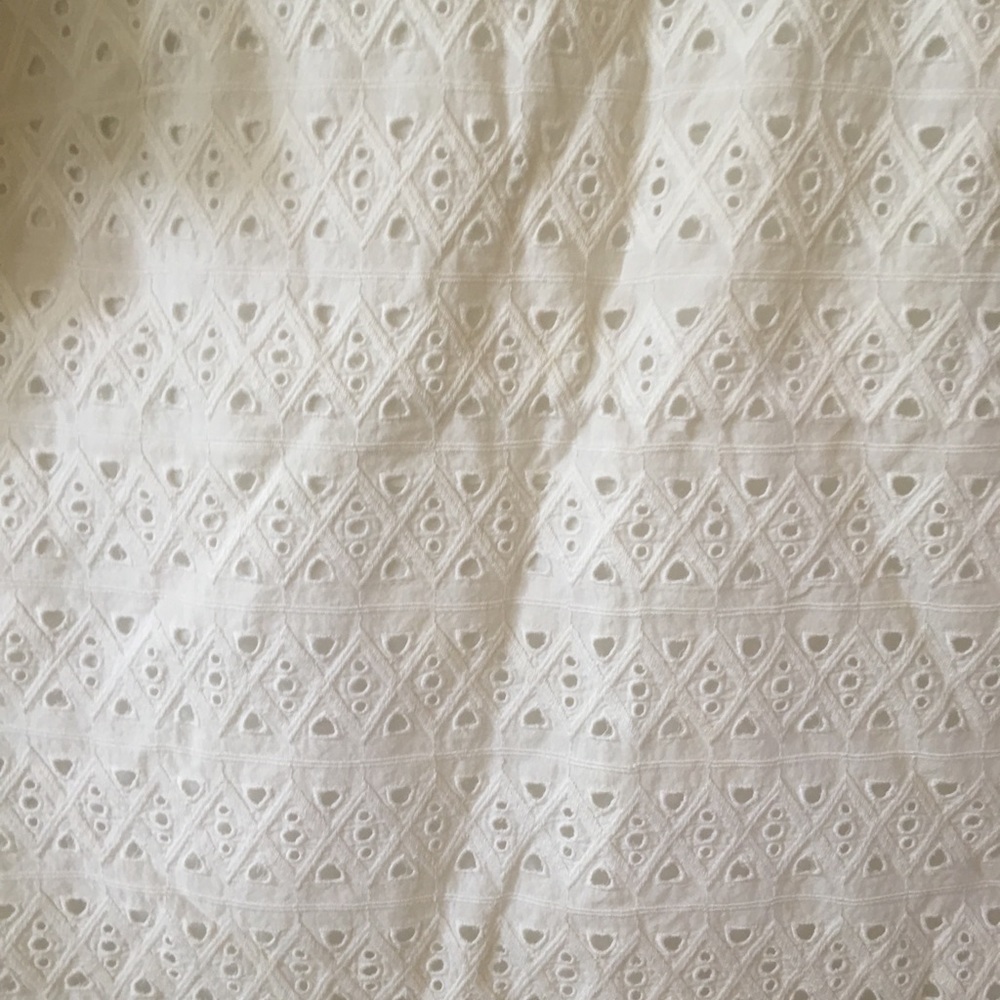 Catherine Malandrino eyelet cotton linen top black embroidery trim - Picture 4 of 7